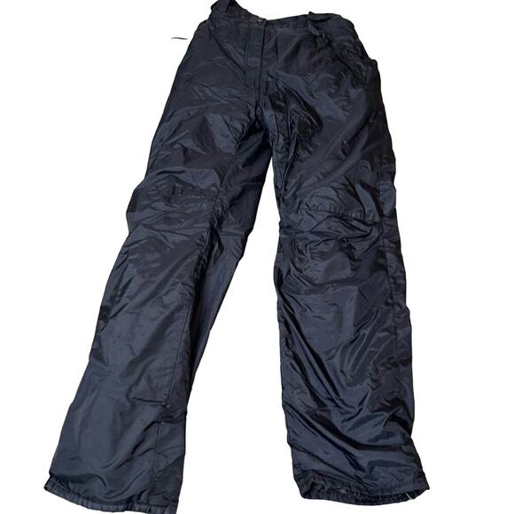 Ski Gear brand snow pants lined adjustable waist black nylon SZ MD side Pockets - Picture 2 of 12
